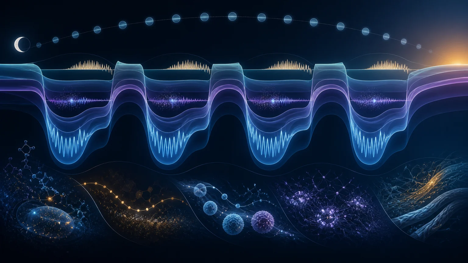 Visualización científica de los ciclos y fases del sueño a lo largo de una noche