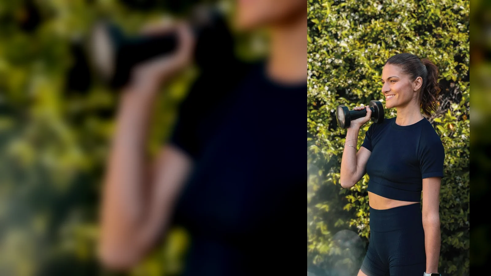 María Alonso Otero entrenando fuerza al aire libre durante una experiencia de movimiento