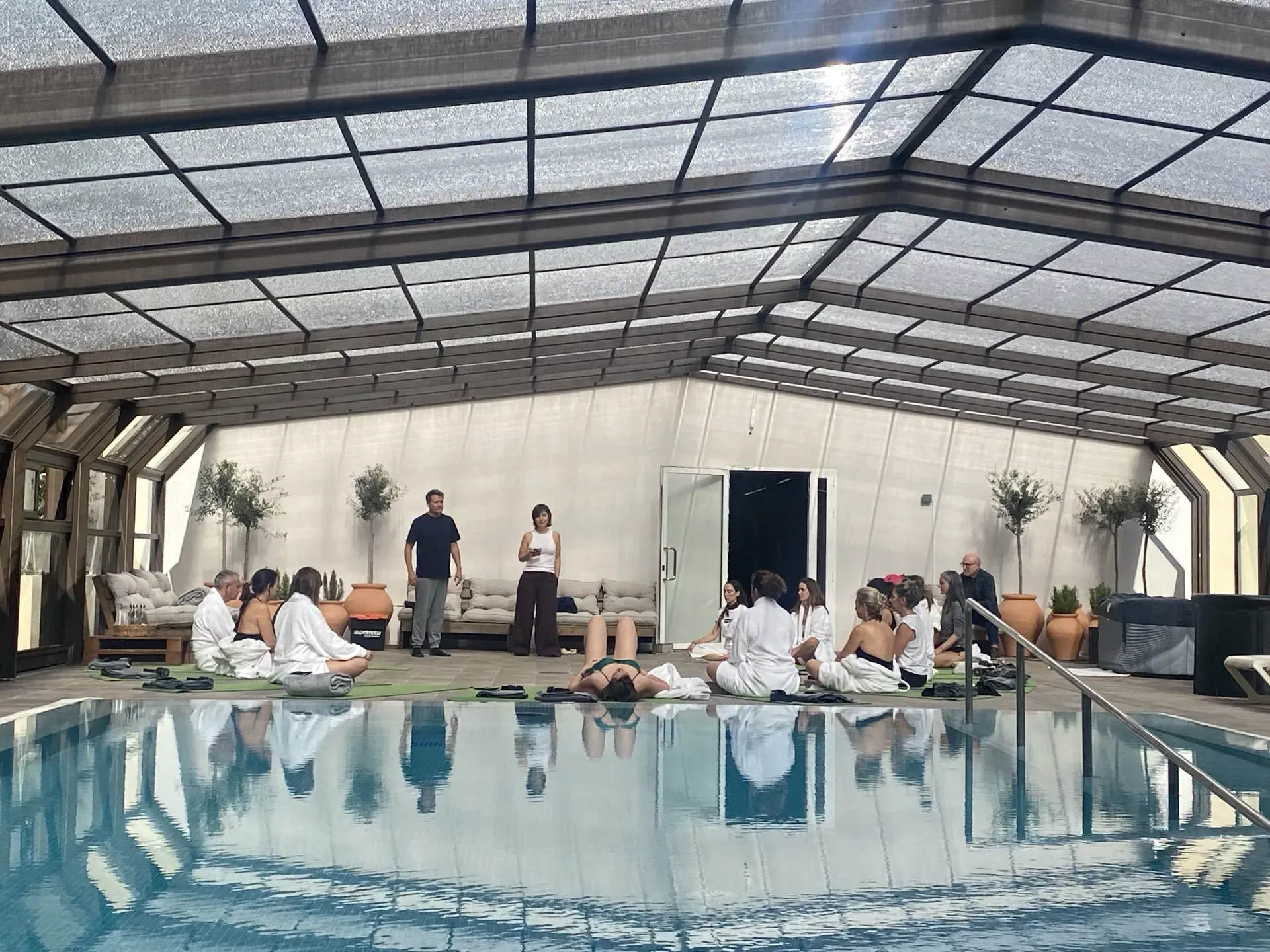 Respiración guiada y recuperación en piscina